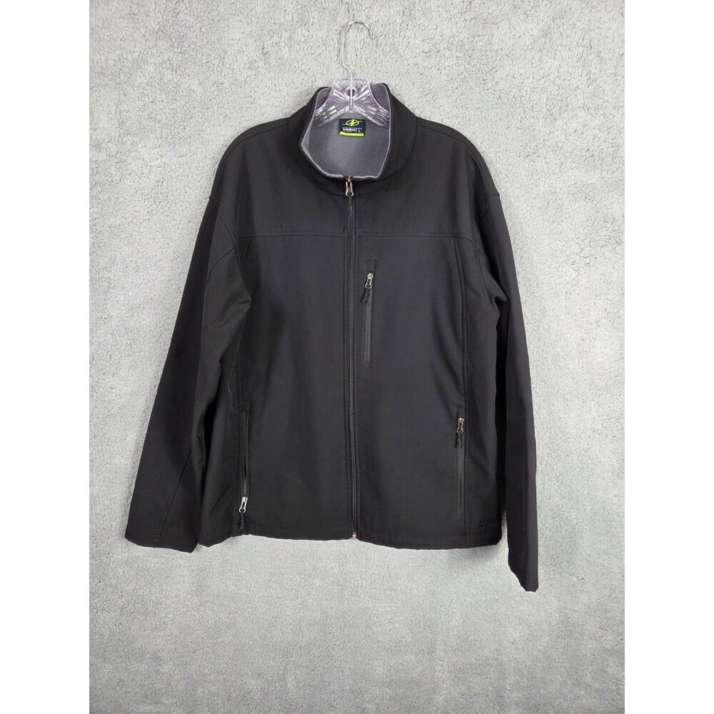 Nordictrack Jacket Mens L Black Outdoors Hiking‎ Bunjee Logo Fleece Lined